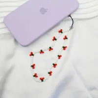 New Arrival Hot Sale DIY Beaded Mobile Phone Charm Handmade Women's Phone Case Lanyard Decoration Charm Geometric Pattern sku image 5