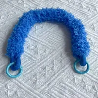 Personalized Autumn And Winter Warm Drop-Resistant Colorful Plush Short Rope Phone Case Short Rope Wrist Pendant Trendy Bags Pendant sku image 8