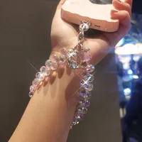 Handmade Crystal Water Drop Beads Mobile Phone Lanyard Women's Short Handle Chain Bracelet Fashion Geometry Pattern Pattern Ornaments main image 1