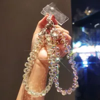 Handmade Crystal Water Drop Beads Mobile Phone Lanyard Women's Short Handle Chain Bracelet Fashion Geometry Pattern Pattern Ornaments main image 2