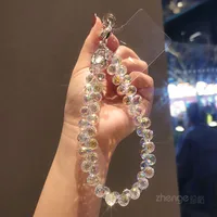 Handmade Crystal Water Drop Beads Mobile Phone Lanyard Women's Short Handle Chain Bracelet Fashion Geometry Pattern Pattern Ornaments sku image 1