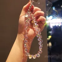 Handmade Crystal Water Drop Beads Mobile Phone Lanyard Women's Short Handle Chain Bracelet Fashion Geometry Pattern Pattern Ornaments sku image 3