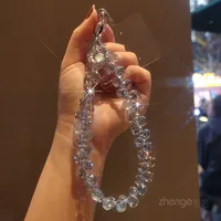 Handmade Crystal Water Drop Beads Mobile Phone Lanyard Women's Short Handle Chain Bracelet Fashion Geometry Pattern Pattern Ornaments sku image 7