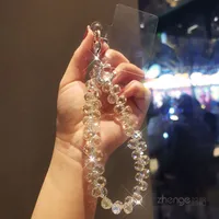 Handmade Crystal Water Drop Beads Mobile Phone Lanyard Women's Short Handle Chain Bracelet Fashion Geometry Pattern Pattern Ornaments sku image 8
