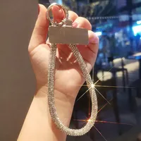 Short Ins Luxury Metal Clip Diamond Sparkling Mobile Phone Lanyard Women's Geometric Pattern Soft Rubber Jewelry Accessories main image 2