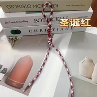 Color Handmade DIY Woven Keychain Buddha Knot Bag Charm Fashion Mobile Phone Lanyard Metal Buckle Jewelry Accessories sku image 24