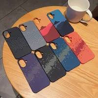 Ultra-Thin Carbon Fiber Texture Magnetic Half Pack Iphone16pro Phone Case Original Simplicity Style Orange Blue Black main image 1