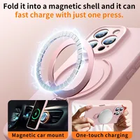 Liquid Magnetic Phone Case Full Cover Protective Belt Rotating Bracket For IPhone 16 Pro Max Apple 15 Compatible main image 2
