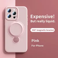 Liquid Magnetic Phone Case Full Cover Protective Belt Rotating Bracket For IPhone 16 Pro Max Apple 15 Compatible main image 3