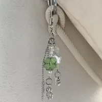 Handmade Four-Leaf Clover Lanyard Phone Case Bag Charm Girl Heart Mobile Phone Accessories Jewelry Pendant main image 2
