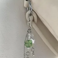 Handmade Four-Leaf Clover Lanyard Phone Case Bag Charm Girl Heart Mobile Phone Accessories Jewelry Pendant main image 5