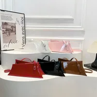Large Irregular Mini Square Bag Single Shoulder Slung Underarm Bag In Lacquer Leather Fabric Casual Street Style Women Bags main image 1