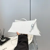 Large Irregular Mini Square Bag Single Shoulder Slung Underarm Bag In Lacquer Leather Fabric Casual Street Style Women Bags sku image 1
