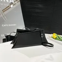 Large Irregular Mini Square Bag Single Shoulder Slung Underarm Bag In Lacquer Leather Fabric Casual Street Style Women Bags sku image 2