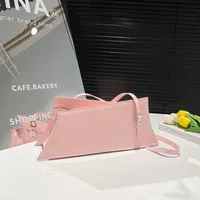 Large Irregular Mini Square Bag Single Shoulder Slung Underarm Bag In Lacquer Leather Fabric Casual Street Style Women Bags sku image 4