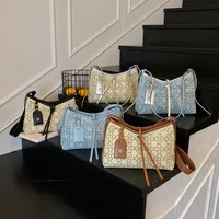 Elegant Fashionable Shoulder Handbag Women Casual Style Artificial Leather Color Block Pattern Four Seasons Handbags Tote Bag main image video