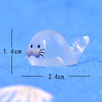 Cartoon Miniature Marine Animal Glass Container Decoration Small Aquarium Landscaping Decoration Small Seal Crab Octopus Statue sku image 2