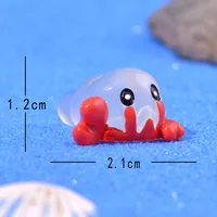Cartoon Miniature Marine Animal Glass Container Decoration Small Aquarium Landscaping Decoration Small Seal Crab Octopus Statue sku image 6