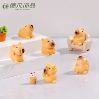 Cute Particles Solid Color Capybara Miniature Landscape Simulation DIY Resin Decorations Living Room Table Decoration Accessories main image 1