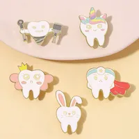 Cartoon Dental Theme Alloy Baked Paint Women's Cowboy Clothing Shoe Cap Bag Chest Pin Badge Healthcare Series Fashion Collar Pin main image 5