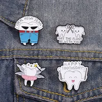 Cartoon Dental Theme Alloy Baked Paint Women's Cowboy Clothing Shoe Cap Bag Chest Pin Badge Healthcare Series Fashion Collar Pin main image 6