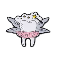 Cartoon Dental Theme Alloy Baked Paint Women's Cowboy Clothing Shoe Cap Bag Chest Pin Badge Healthcare Series Fashion Collar Pin sku image 9