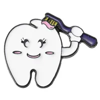 Cartoon Dental Theme Alloy Baked Paint Women's Cowboy Clothing Shoe Cap Bag Chest Pin Badge Healthcare Series Fashion Collar Pin sku image 20