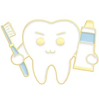 Cartoon Dental Theme Alloy Baked Paint Women's Cowboy Clothing Shoe Cap Bag Chest Pin Badge Healthcare Series Fashion Collar Pin sku image 36
