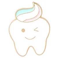 Cartoon Dental Theme Alloy Baked Paint Women's Cowboy Clothing Shoe Cap Bag Chest Pin Badge Healthcare Series Fashion Collar Pin sku image 11