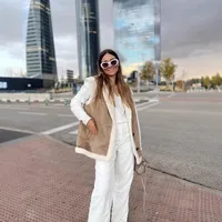 Fashionable Suede Vest For Women European Style All-Match Retro Design Pure Color Zipper Closure Polyester Fabric Regular Fit main image 1