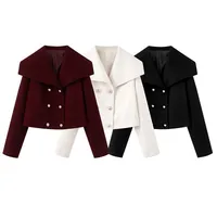 Fashionable Wool Blend Women's Jacket Outerwear  Style Long Sleeve Loose Fit Fresh Sweet College Style main image 2