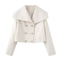 Fashionable Wool Blend Women's Jacket Outerwear  Style Long Sleeve Loose Fit Fresh Sweet College Style main image 3