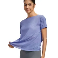 Sporty Thin Drapey Yoga Top Women's Summer Sleeveless Fitness Shirt Sexy Back Cover Up Gymnasium Tunic Pure Color Outdoor Wear main image 4