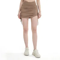 High Waist Drawstring Sports Mini Skirt Women Running Anti-Light Yoga Shorts Netball Entertainment Fitness Tennis Skirts sku image 4