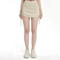 High Waist Drawstring Sports Mini Skirt Women Running Anti-Light Yoga Shorts Netball Entertainment Fitness Tennis Skirts sku image 7