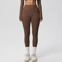 New Pure Color Double-Sided Brushed High-Waist Yoga Pants Breathable Sports Running Fitness Gym Shorts Nylon Spandex Shorts main image 2