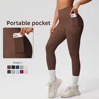 New Pure Color Double-Sided Brushed High-Waist Yoga Pants Breathable Sports Running Fitness Gym Shorts Nylon Spandex Shorts main image 1