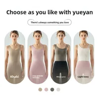 Women's Long Slim Fit Yoga Vest Fitness Clothing Pure Color Back Exposing Design Half Fixed Waterdrop Cup Design main image 2