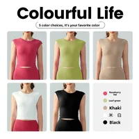 Spring Summer Yoga Short Sleeve Women's Fixed Chest Pad Sexy Backless Short Sport T-Shirt Waist Shaping Slimming Fitness Vest main image 2
