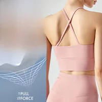 Fitness Yoga Sports Bra Top Women's Sleeveless Vest With Chest Pad Gym Workout Exercise Sports Bra Tank Top Before Collar Fold main image 3