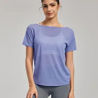 Sporty Thin Drapey Yoga Top Women's Summer Sleeveless Fitness Shirt Sexy Back Cover Up Gymnasium Tunic Pure Color Outdoor Wear main image 3