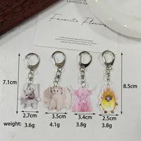 Adorable Double-Sided Printed Acrylic Cat Dog Keychain Pendant Fashionable Animal Style Accessory Suitable For Daily Use main image 3
