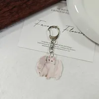 Adorable Double-Sided Printed Acrylic Cat Dog Keychain Pendant Fashionable Animal Style Accessory Suitable For Daily Use sku image 1
