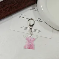 Adorable Double-Sided Printed Acrylic Cat Dog Keychain Pendant Fashionable Animal Style Accessory Suitable For Daily Use sku image 10