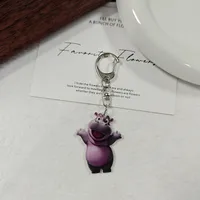 Adorable Double-Sided Printed Acrylic Cat Dog Keychain Pendant Fashionable Animal Style Accessory Suitable For Daily Use sku image 7