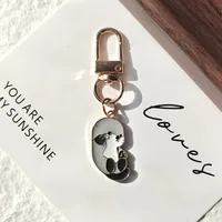 Adorable Alloy Water Vole Keychain Pendant Realistic Animal Themed Sweet Hanging Decoration Accessory New Style Jewelry main image 3