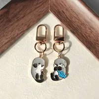 Adorable Alloy Water Vole Keychain Pendant Realistic Animal Themed Sweet Hanging Decoration Accessory New Style Jewelry main image 1