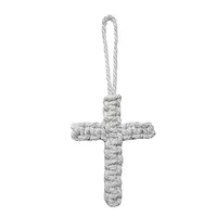Handcrafted Cross Decoration Festive Cotton Rope Keychain Bag Accessory Woven Art Car Key Holder Backpack Charm Pendant sku image 1