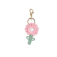 Handwoven Daisy Keychain Pendant Simple Nordic Style Backpack Flower Bag Gift Cotton Rope Material No Pattern Design Feature sku image 4