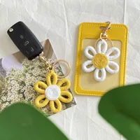 Daisy Party Gift Mini Flower Keychain Sunflower Woven Simple Pendant Car Ring Decoration Ornament Handmade Cotton Rope Plant Floral main image 5